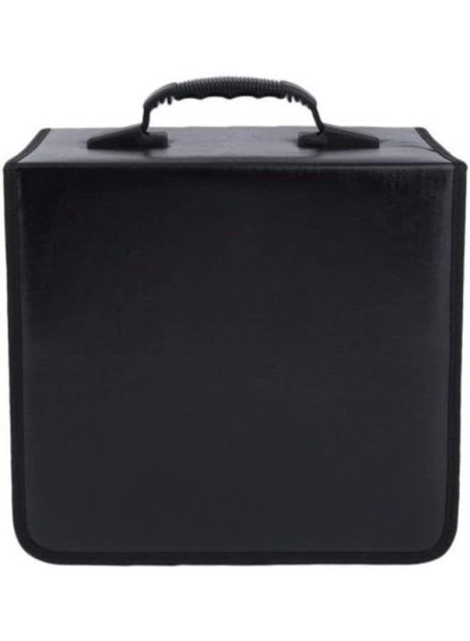 klarako DVD Binder Case 400 Discs CD Storage Box Containers Video PU Leather Wallet Bag Zipped Large Capacity Wearproof Suitcase Holder Handbag - Black - Image 2
