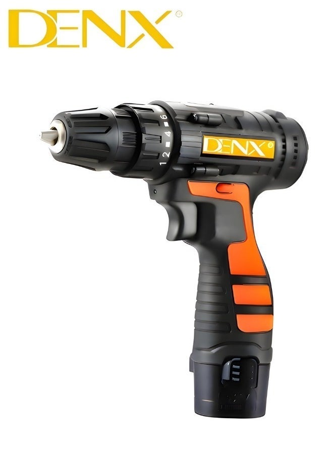 Denx Cordless Drill Kit With 1300Mah Battery 12V Voltage And Variable Speed ​​- Dinx  - Image 1