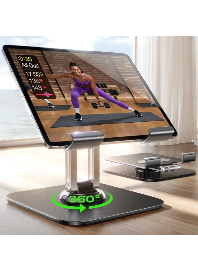 Xkimos Adjustable iPad Stand Rotating Tablet Desktop Holder for iPad Pro 2025 PS Switch iPhone Accessories Essential Travel Home Office Use - Image 1