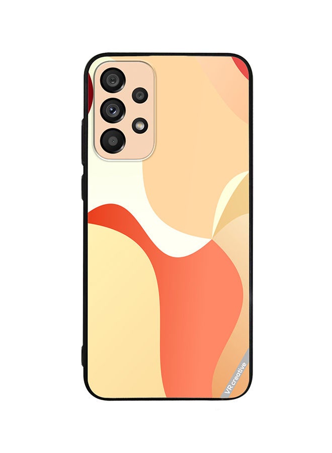 VR CREATIVE Protective Case Cover For Samsung Galaxy A53 5G Light Orange Abstract Cambered Design Multicolour - Image 1