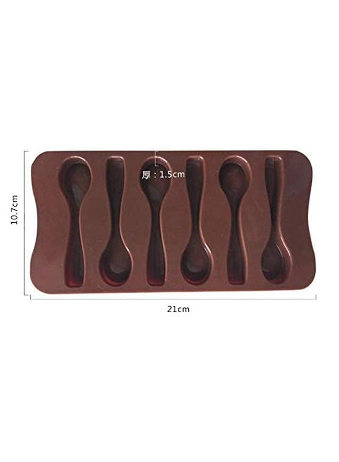 5 silicone molds for making chocolate - various shapes and sizes, brown colour - Image 3