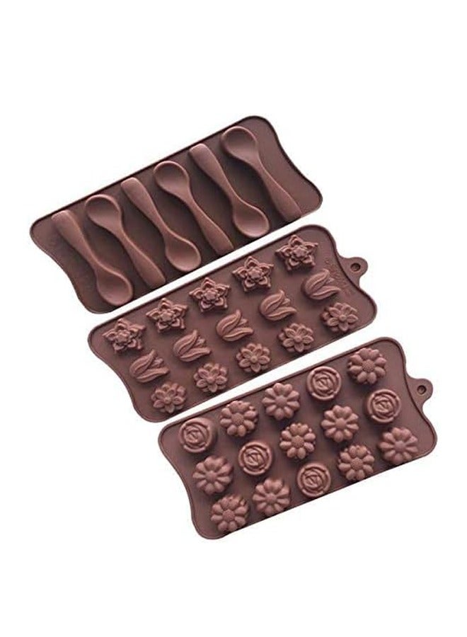5 silicone molds for making chocolate - various shapes and sizes, brown colour - Image 4