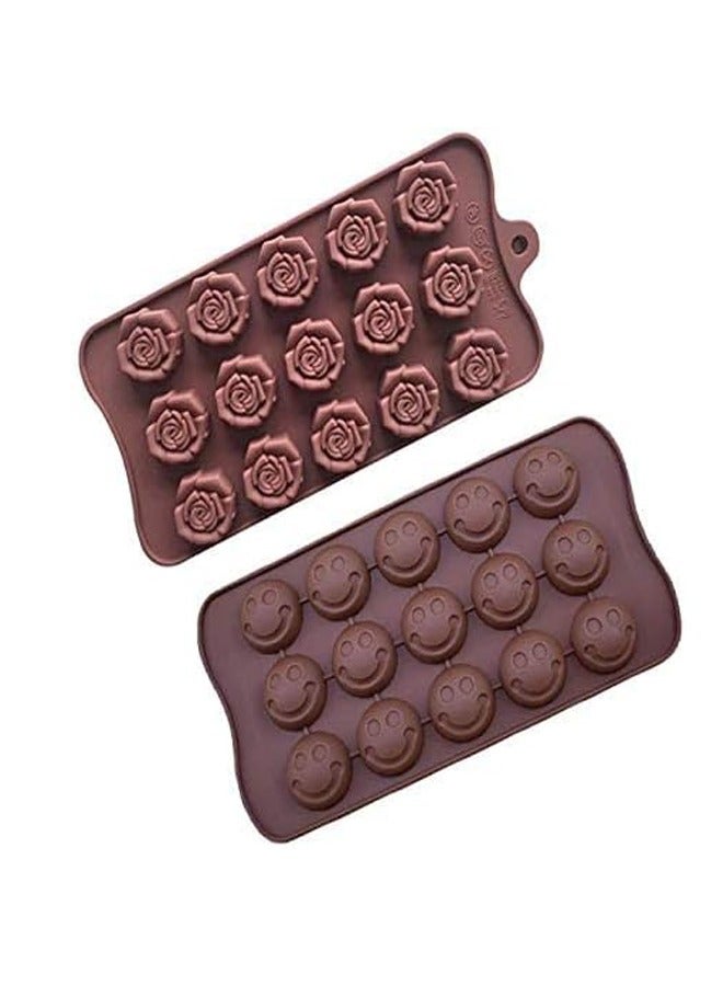 5 silicone molds for making chocolate - various shapes and sizes, brown colour - Image 5