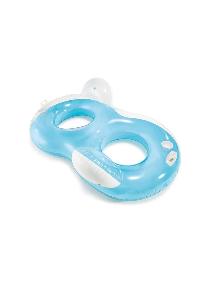 INTEX Double Pillow Back Lounge Blue/White 56800Ep - Image 1