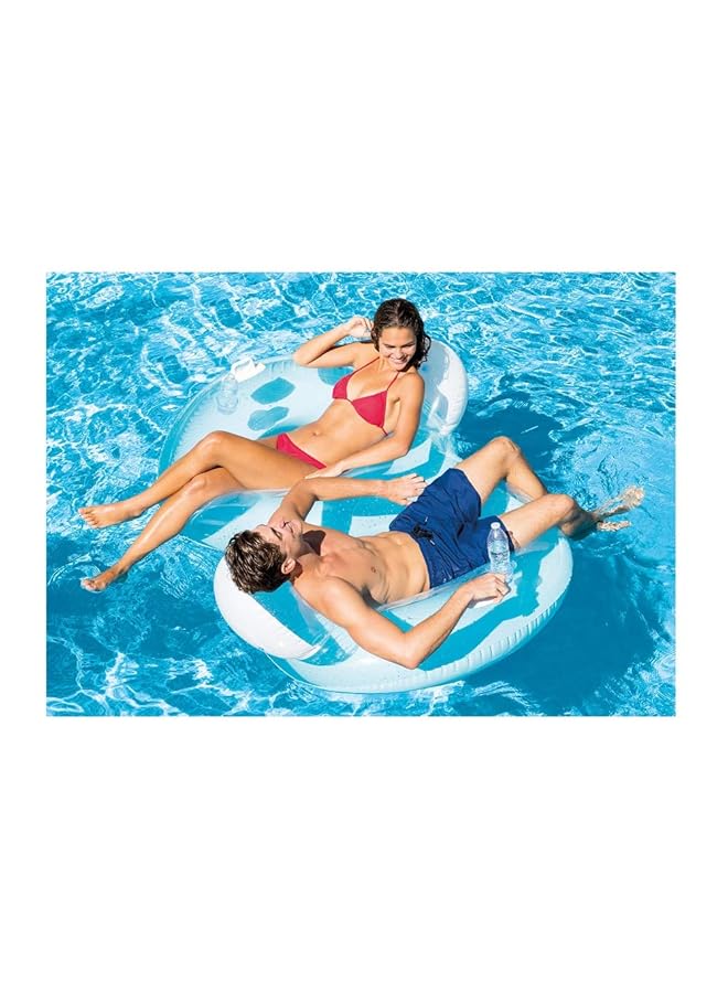 INTEX Double Pillow Back Lounge Blue/White 56800Ep - Image 2