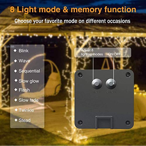ANGMLN Solar Waterfall Fairy Bunch Lights Outdoor Waterproof 200LEDs 8 Modes Watering Can Light (NO CAN), Solar Powered String Lights Firefly Vine Christmas Tree Garden Decorations Gardening Gifts for Mom - Image 3