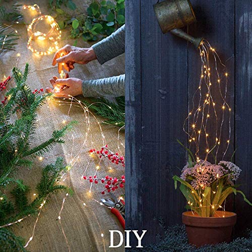 ANGMLN Solar Waterfall Fairy Bunch Lights Outdoor Waterproof 200LEDs 8 Modes Watering Can Light (NO CAN), Solar Powered String Lights Firefly Vine Christmas Tree Garden Decorations Gardening Gifts for Mom - Image 2