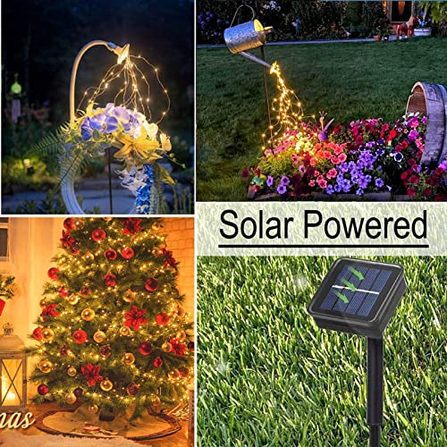 ANGMLN Solar Waterfall Fairy Bunch Lights Outdoor Waterproof 200LEDs 8 Modes Watering Can Light (NO CAN), Solar Powered String Lights Firefly Vine Christmas Tree Garden Decorations Gardening Gifts for Mom - Image 4