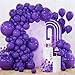PartyWoo Dark Purple Balloons 130pcs Different Sizes of 18 12 10 5 Inch Royal Purple Balloon Arch Kit Garland for Birthday Baby Shower Graduation Anniversary Bachelorette Party Decorations PurpleY16 - Image 2