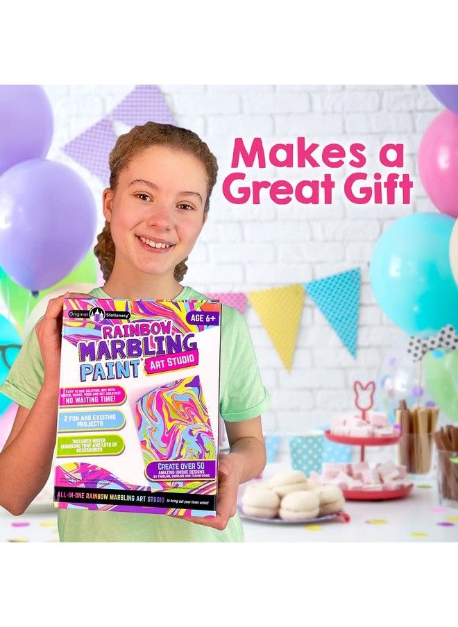 Original Stationery - Rainbow Marbling Kit For Kids To Make Marble Art And Craft Kids Will Love Great Arts And Crafts And Rainbow Gifts For Girls - Image 1
