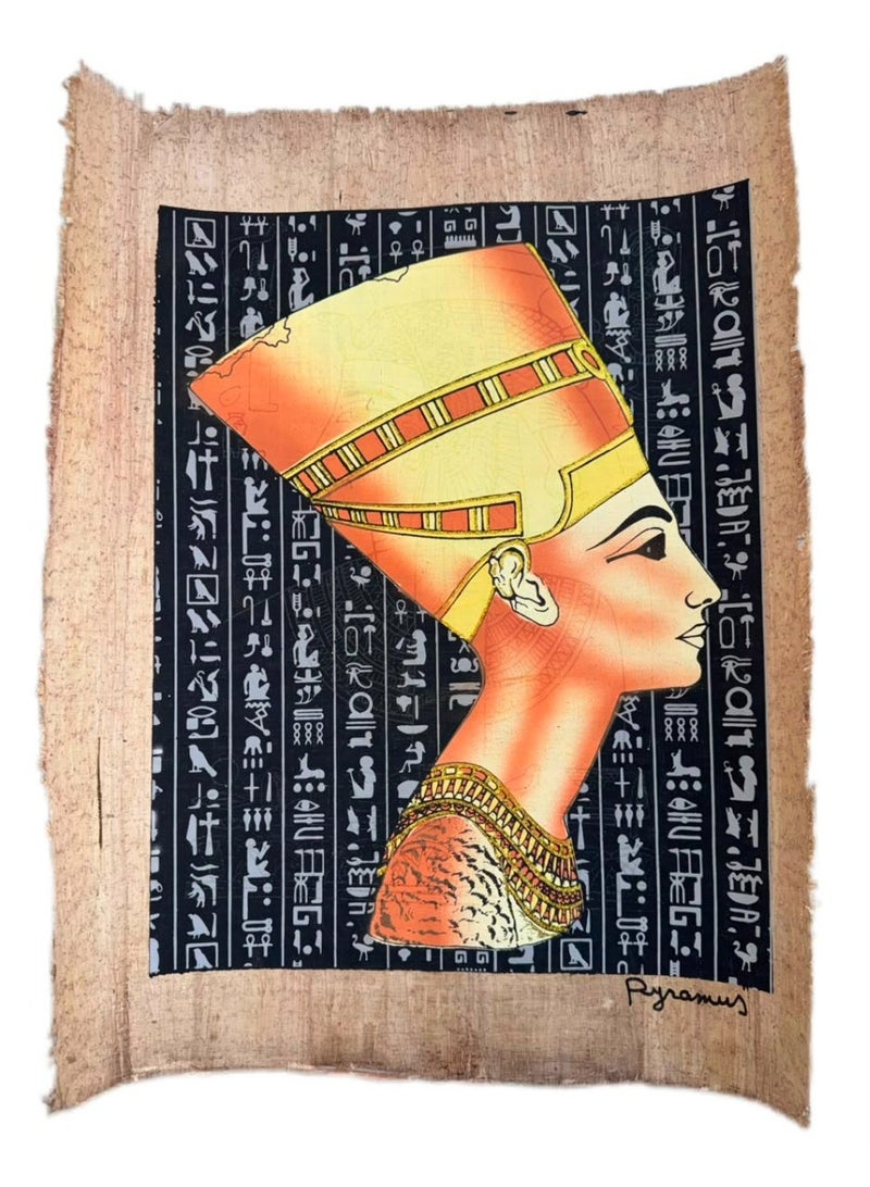 Nefertiti illuminated papyrus sheet, 30x40cm hand made, gold - Image 1