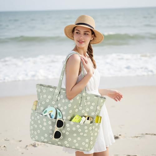 BLUBOON Waterproof Beach Tote Pool Bags for Women Ladies Extra Large Gym Tote Carry On Bag With Wet Compartment for Weekender Travel - Image 3