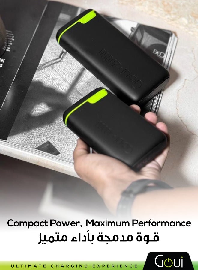 Goui 10000 mAh Kigo Power Bank Portable Charger – Simultaneous Charging for Smartphones, Tablets, Gaming Devices, Bluetooth & More – Compact, Travel-Friendly Design for On-the-Go Power Anywhere - Black - Image 5