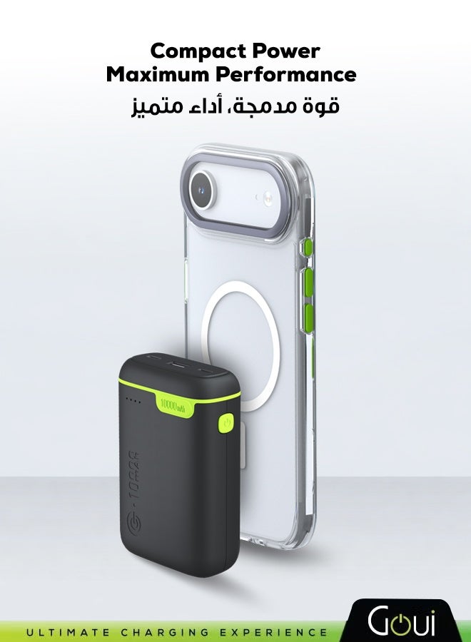 Goui 10000 mAh Kigo Power Bank Portable Charger – Simultaneous Charging for Smartphones, Tablets, Gaming Devices, Bluetooth & More – Compact, Travel-Friendly Design for On-the-Go Power Anywhere Black - Image 5