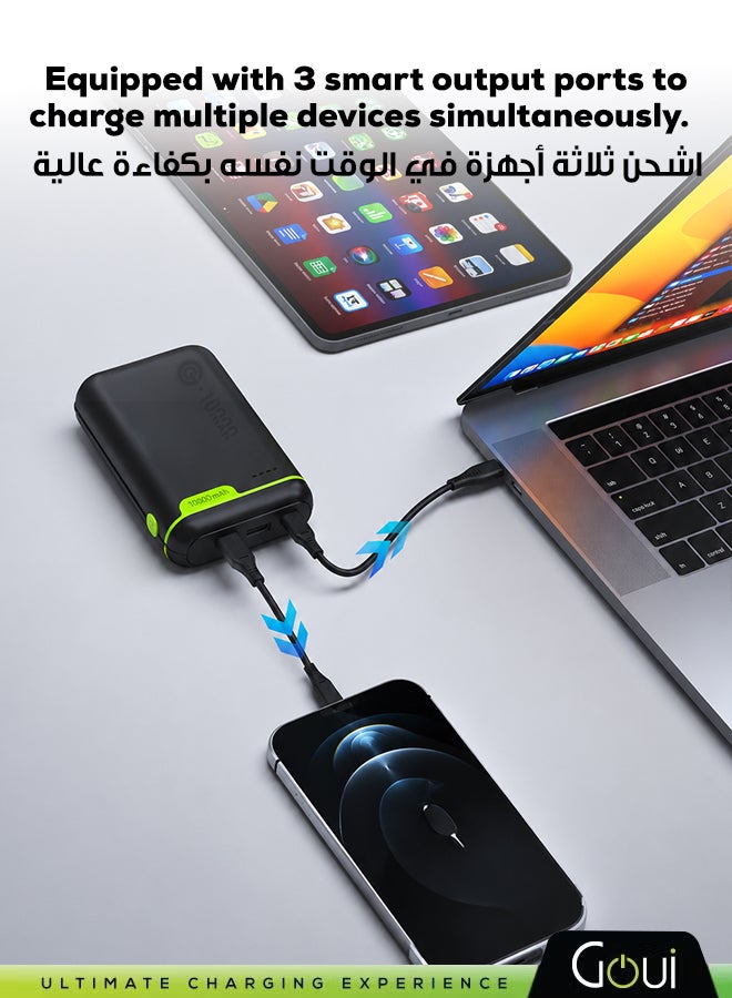 جوي بنك الطاقة كيقو 10,000 ملي أمبير شاحن محمول – شحن متعدد للأجهزة مثل الهواتف الذكية، الأجهزة اللوحية، أجهزة الألعاب، البلوتوث والمزيد – تصميم مدمج وسهل الحمل يوفر طاقة فورية لشحن أجهزتك في أي وقت وأي مكان 10000 mAh أسود - Image 4