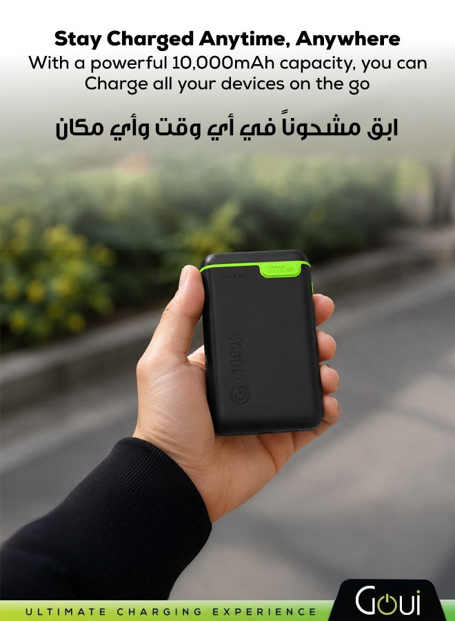 جوي بنك الطاقة كيقو 10,000 ملي أمبير شاحن محمول – شحن متعدد للأجهزة مثل الهواتف الذكية، الأجهزة اللوحية، أجهزة الألعاب، البلوتوث والمزيد – تصميم مدمج وسهل الحمل يوفر طاقة فورية لشحن أجهزتك في أي وقت وأي مكان 10000 mAh أسود - Image 3