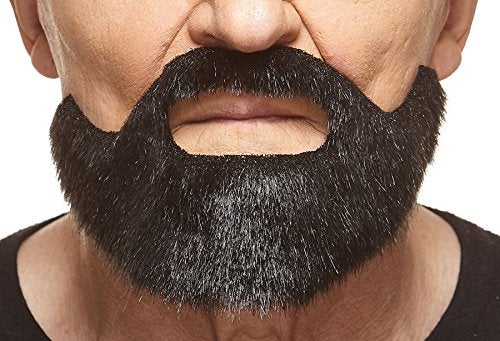 Mustaches Self Adhesive Novelty Short Boxed Fake Beard False Facial Hair Costume Accessory for Adults Black Lustrous Color - Image 1
