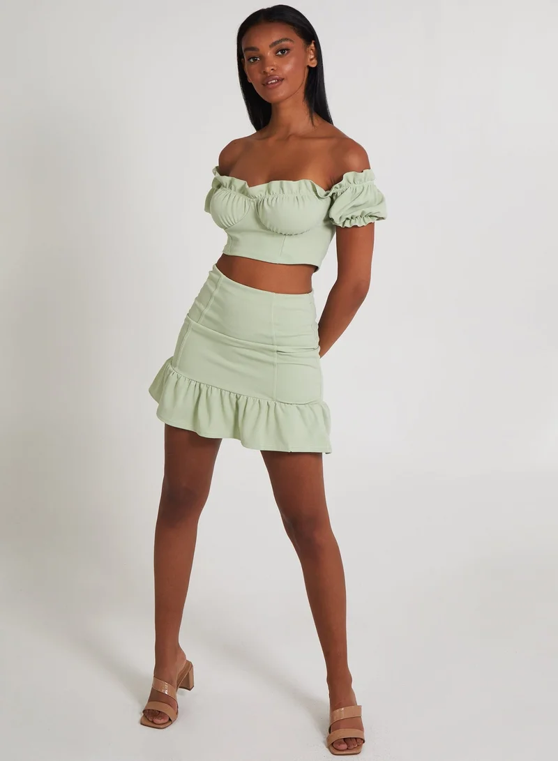 Pink Vanilla  Frill Detail Milkmaid Top for Women | Best Price UAE