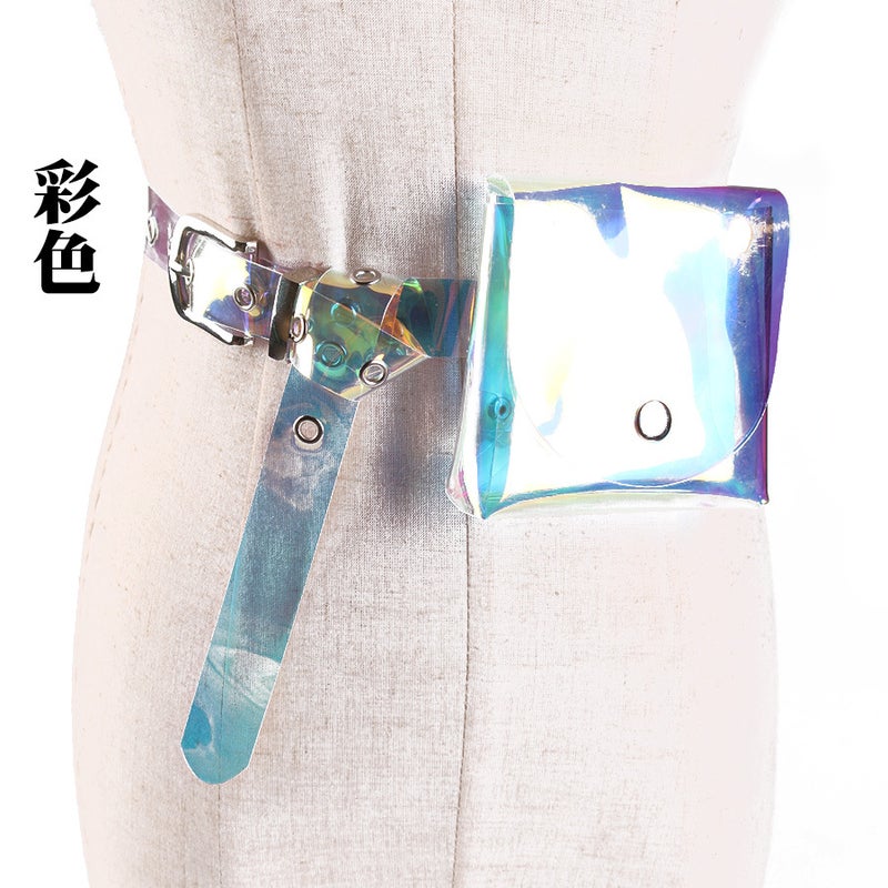 Fashion Mini Bag Plastic Belt Women Laser Decorative Transparent Children Coin Purse Bag Waist Jelly Belt - Image 1
