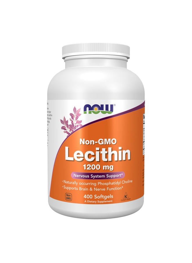 now Supplements, Lecithin 1200 mg with naturally occurring Phosphatidyl Choline, 400 Softgels - Image 1