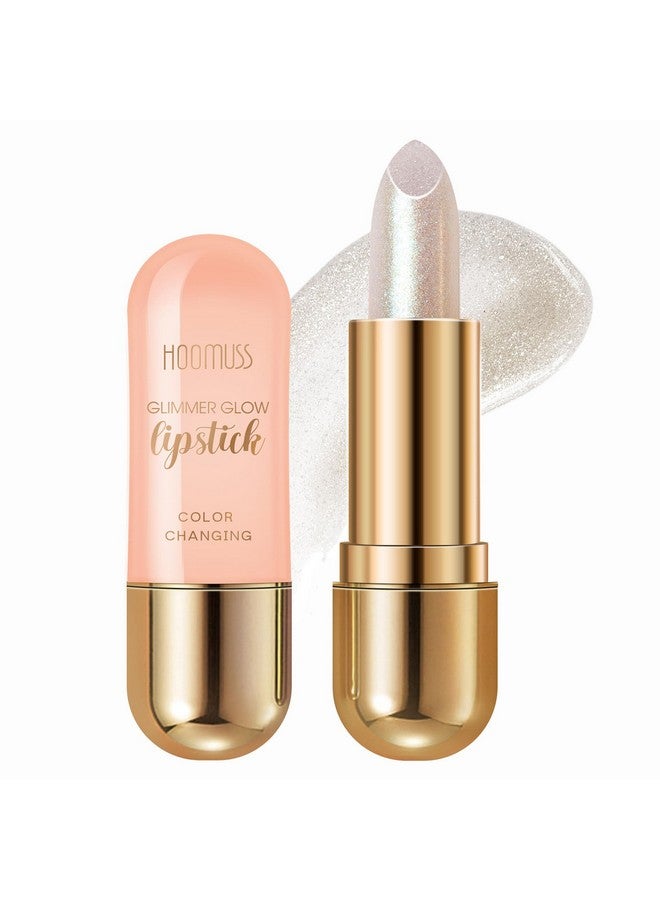 HOOMUSS Glimmer Balm Tinted Lip Balm Long Lasting Ph Lipstick Color Changing Lipstick Natural Chapstick Glitter Pink Shade Lipstick (Pearl) - Image 1