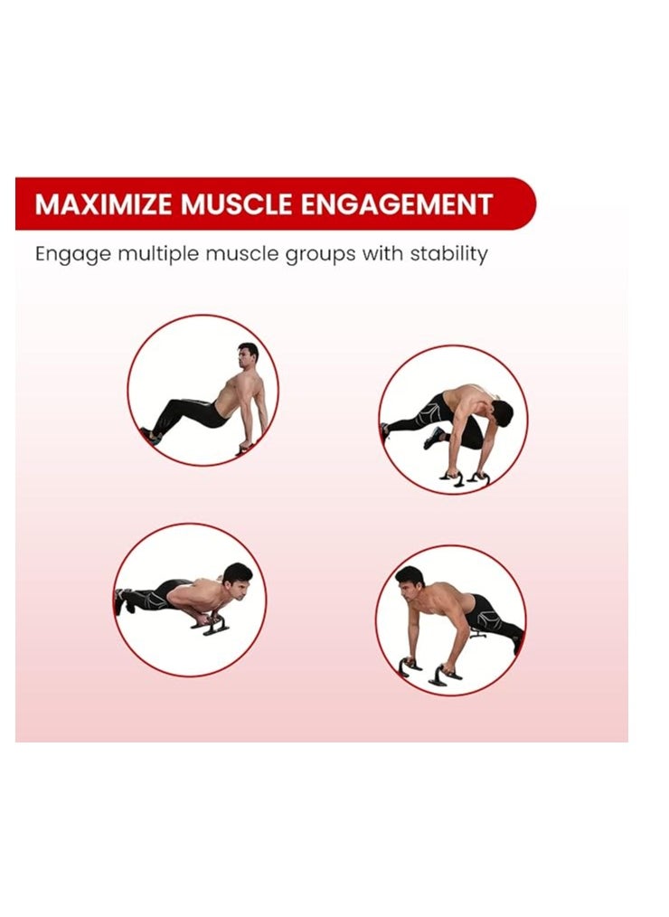 ENDLESS  EL1042 Push Up Stands With Foam Handle| Material : Steel, Plastic | For Upper Body Workouts with Comfortable Foam Grip and Non-Slip Bars and Less Wrist Strain  - Image 2