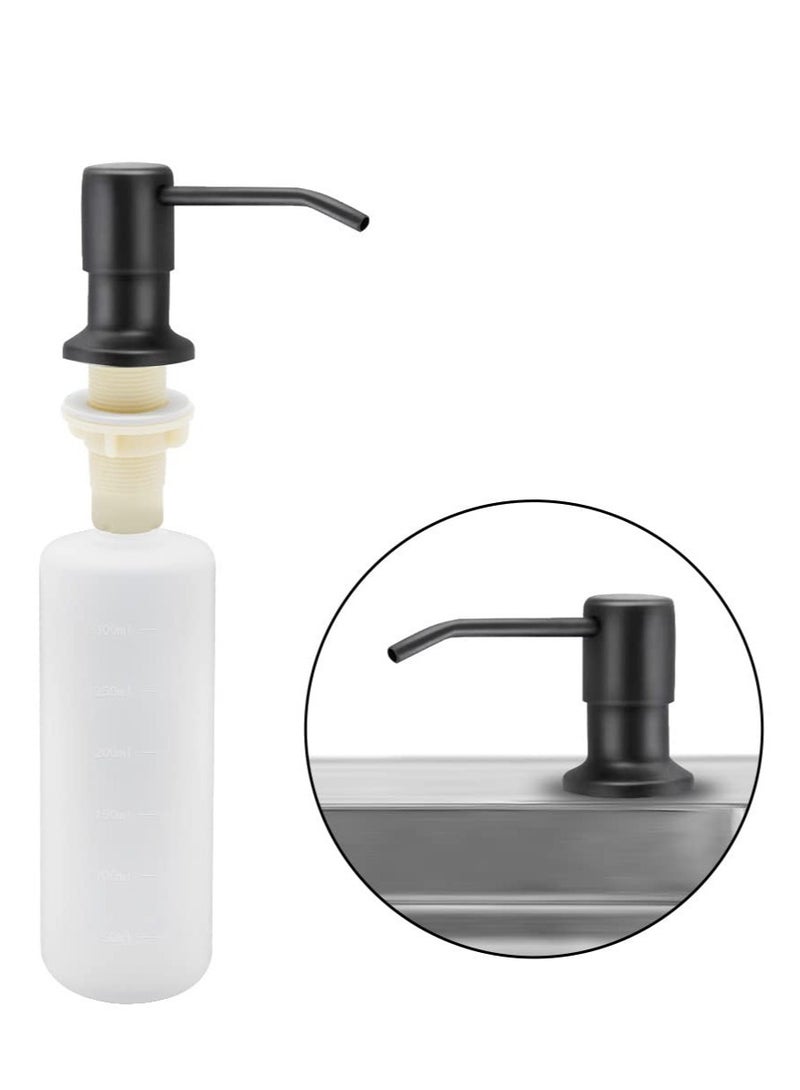 SOLARAE Sink Soap Dispenser Kitchen, Kitchen Built-in Stainless Steel Dispenser for Sink, Refillable Soap Dispenser with 360° Rotation Pump for Kitchen Sink, Great for kitchen and Bathroom (350ml) - Image 1