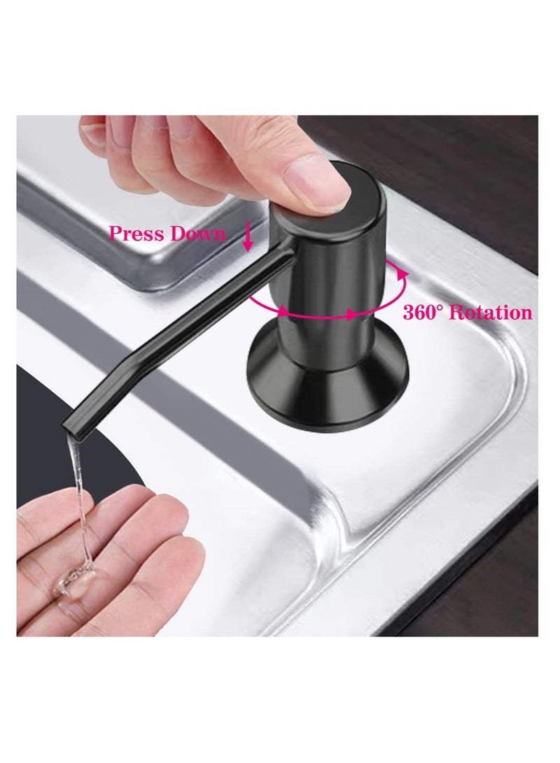 SOLARAE Sink Soap Dispenser Kitchen, Kitchen Built-in Stainless Steel Dispenser for Sink, Refillable Soap Dispenser with 360° Rotation Pump for Kitchen Sink, Great for kitchen and Bathroom (350ml) - Image 4