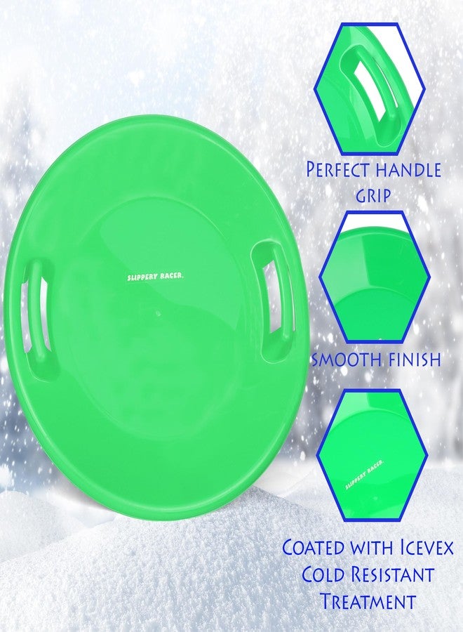 Slippery Racer Heavy-Duty Cold Resistant Downhill Pro Adults and Kids Plastic Outdoor Winter Saucer Disc Snow Sled with Handles (Buddy/ELF, 1) - Image 2