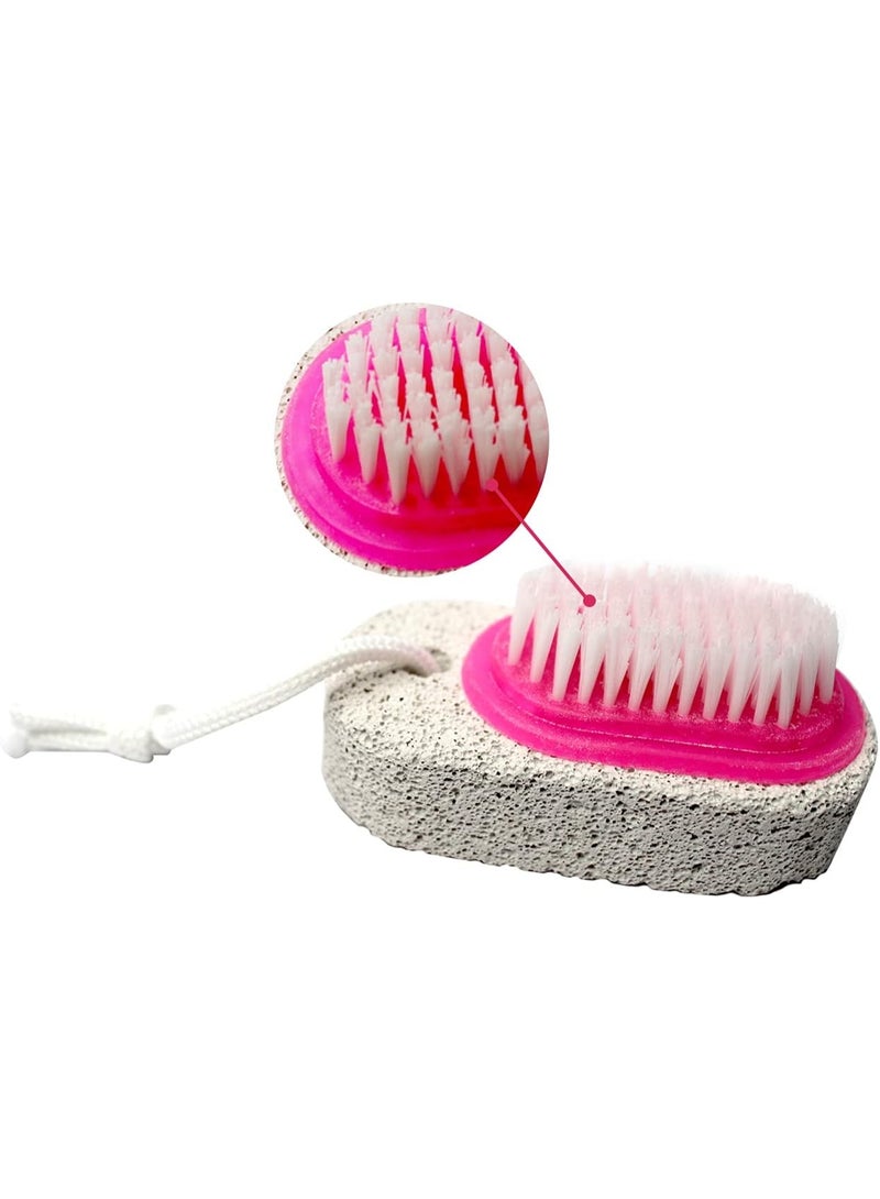 حجر قدم مع فرشاة تنظيف الأظافر، ألوان متعددة، للعناية بالقدمين والأظافر ( متعدد الالوان ) - Image 3