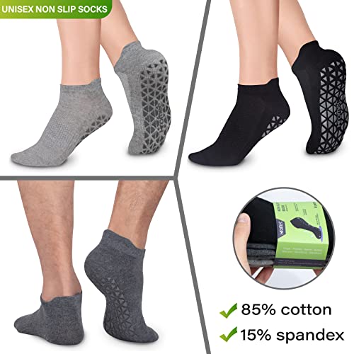 Hromec Non Slip Yoga Socks with Grips for Pilates, Ballet, Barre, Barefoot,Bikram,Hospital Anti Skid Socks for Women and Men - Image 3