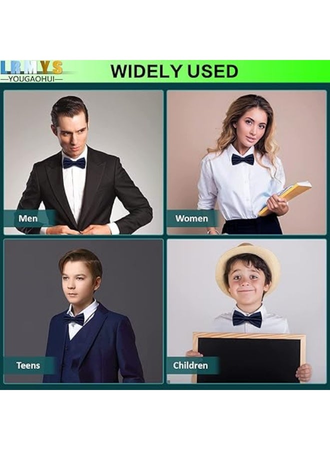 Pre-Tied Bow Tie Satin Solid Bowtie Adjustable Tuxedo Bowties for Men and Boys - Image 5