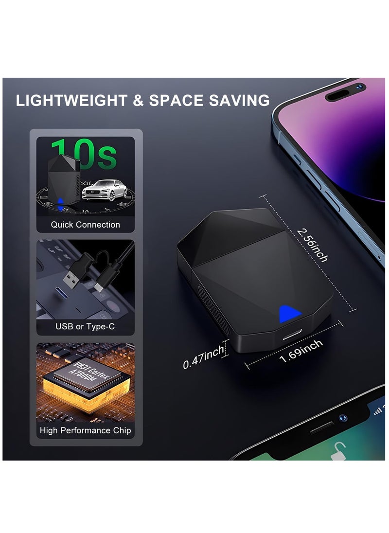 SYOSI - Wireless Carplay Adapter for Apple, Carplay Wireless Adapter Convert Wired to Wireless, Plug & Play Auto Connect Fast Easy Use Fit for Cars from 2016 & iPhone iOS 10+ - Image 1