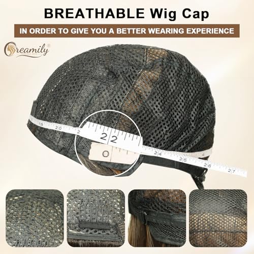 Creamily Long Full Head Hair Wig for Women, Brunette Synthetic Hair Week for Woman,Straight Korean Ladies Wigs Natural Full Head for Daily Party (Brown,23 Inch) - Image 4