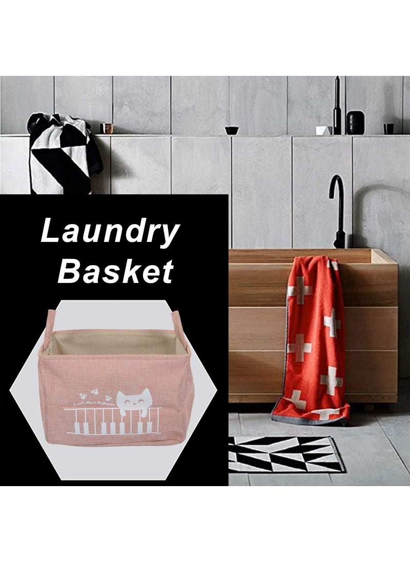 BLEQYS BLEQYS Rectangular Waterproof Laundry Hamper Collapsible Laundry Basket Lids Laundry Bag with Handles for Dirty ClothesToys Pink  - Image 3