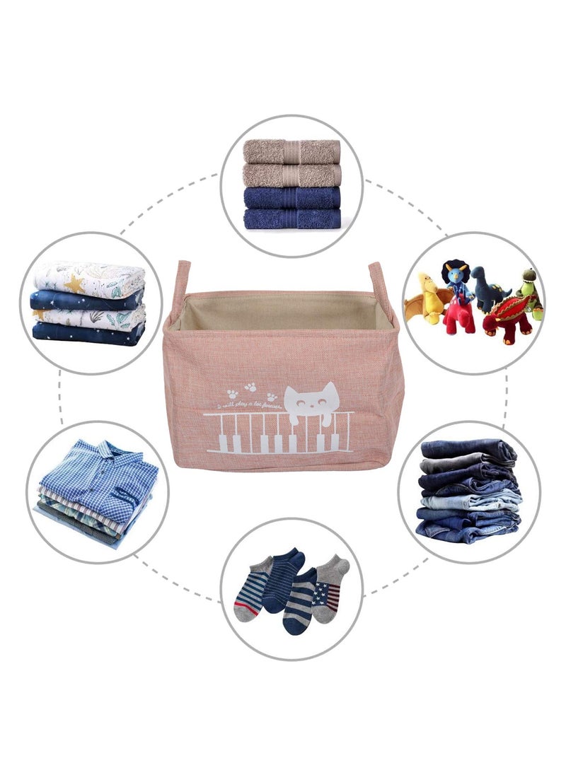 BLEQYS BLEQYS Rectangular Waterproof Laundry Hamper Collapsible Laundry Basket Lids Laundry Bag with Handles for Dirty ClothesToys Pink  - Image 2