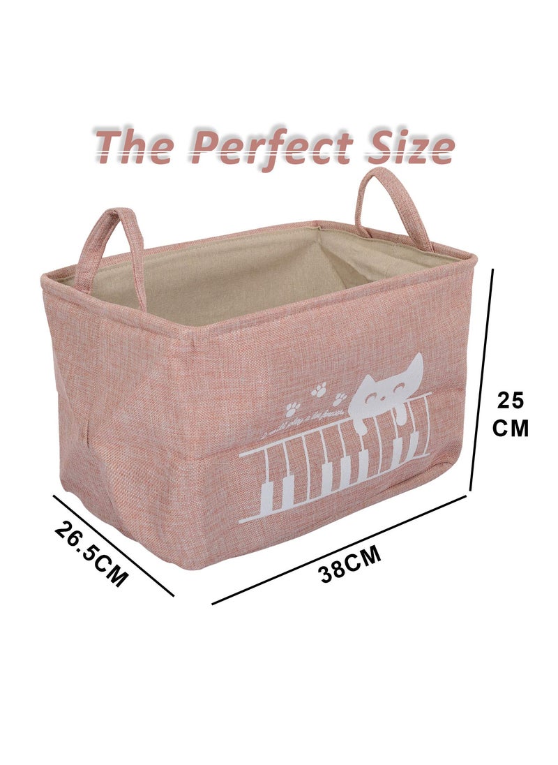BLEQYS BLEQYS Rectangular Waterproof Laundry Hamper Collapsible Laundry Basket Lids Laundry Bag with Handles for Dirty ClothesToys Pink  - Image 4