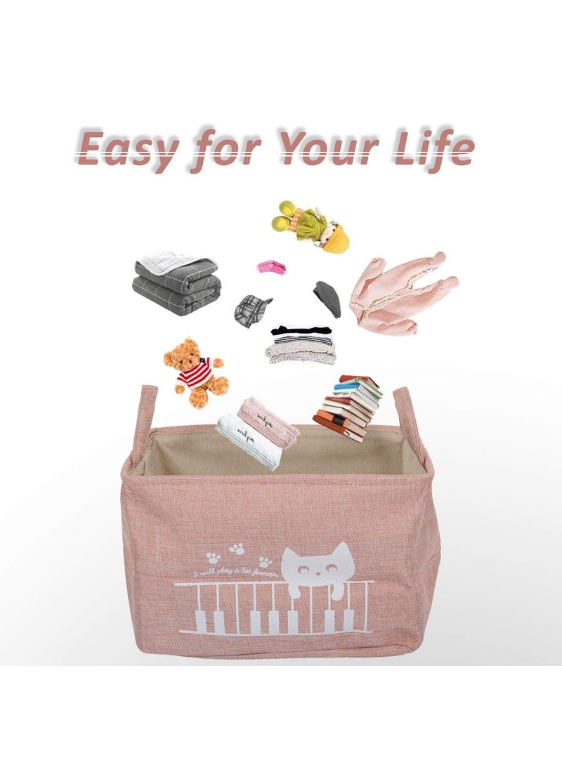 BLEQYS BLEQYS Rectangular Waterproof Laundry Hamper Collapsible Laundry Basket Lids Laundry Bag with Handles for Dirty ClothesToys Pink  - Image 5