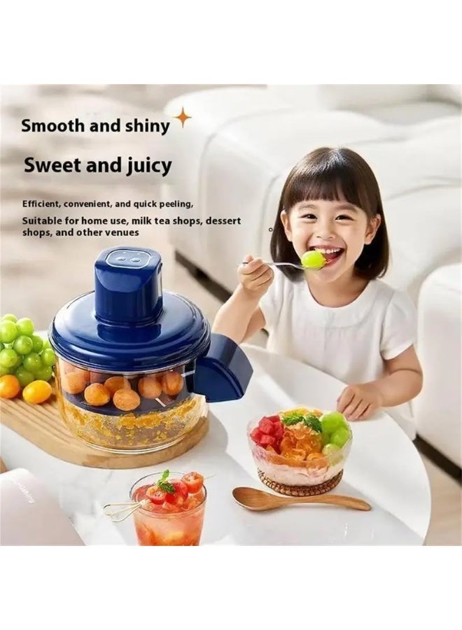 Executive LLC Electric Peeler, Automatic Electric Quick Peeler, Kitchen Vegetable Fruit Quick Peel Solution, Fast Peeling, Strong Power, Easy Cleaning, Suitable For All Kinds of Small Fruits,Garlic Peeler Machine, Small Fruit Tomato Peeler Tool Garlics,Tomato,Cherry etc (Blue) - Image 5