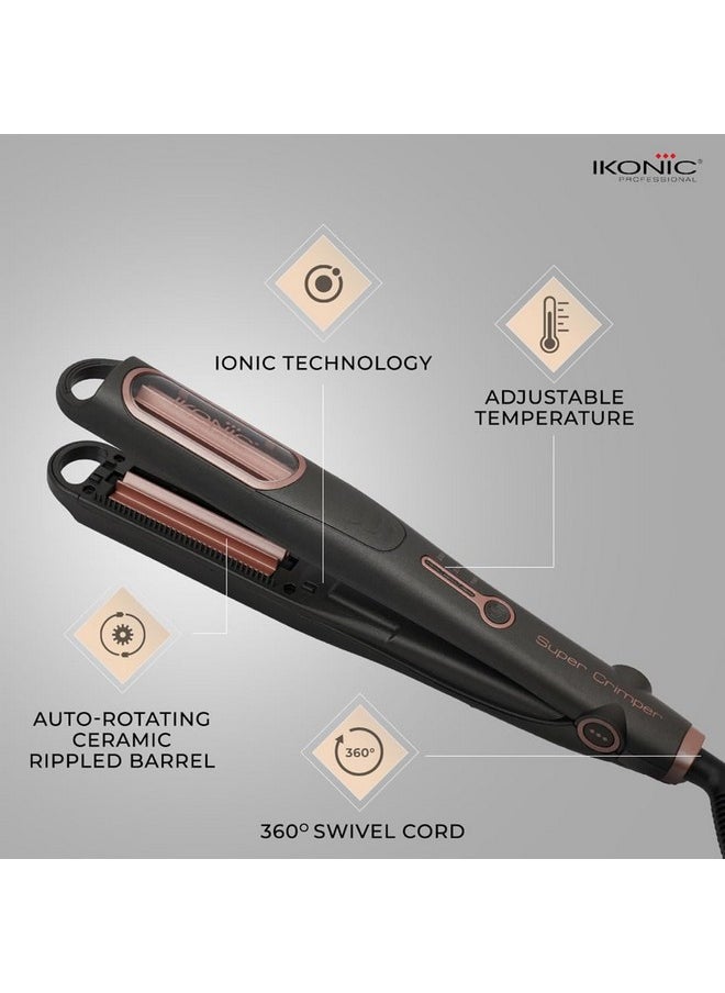 IKONIC - Professional Super Crimper With Advance Ceramic Heating Technology, No Traditional Manual Pressing Of The Plates, Auto-Rolling Tourmaline Ceramic Plates, Quick Heating, For Smooth & Frizz-Free Hair, For All Hair Type - Image 1