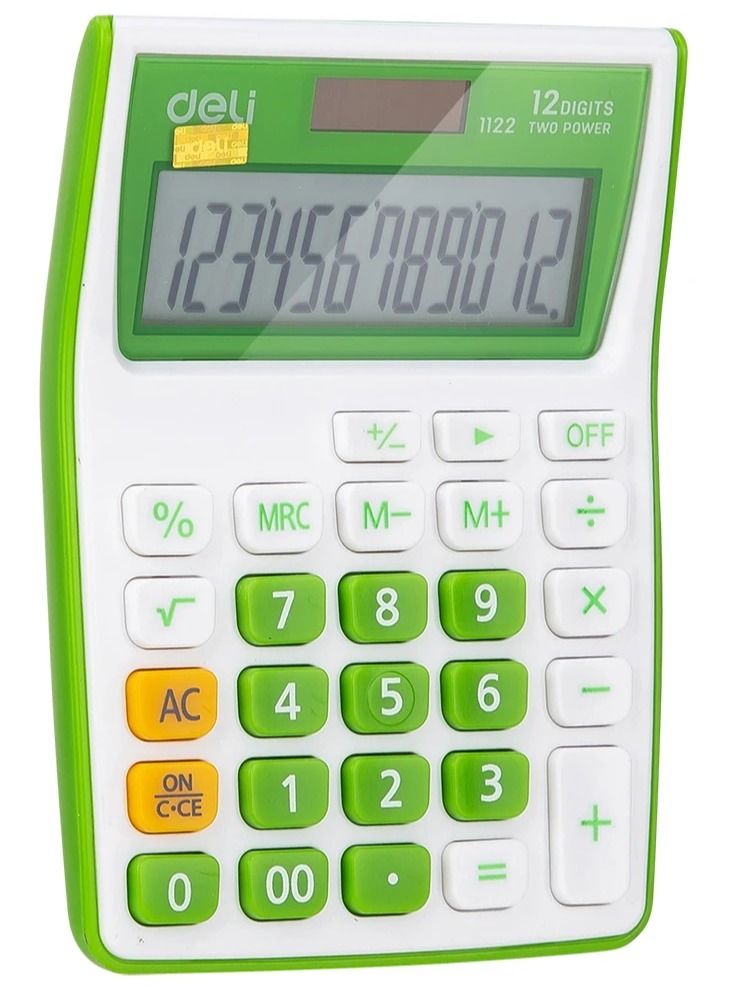Deli 12-Digit Dual Power Calculator Assorted Colours - Image 3