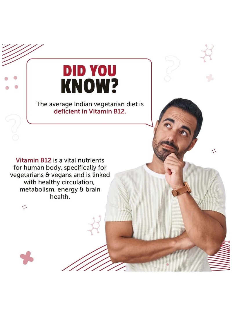 Neuherbs Plant Based Vitamin B12-60 Tablets | True B12 Supplement With Myo-Inositol, Punarnava & Spirulina | Boost Energy, Brain & Nerve Health, Promotes Metabolism | For Men & Women - Image 2