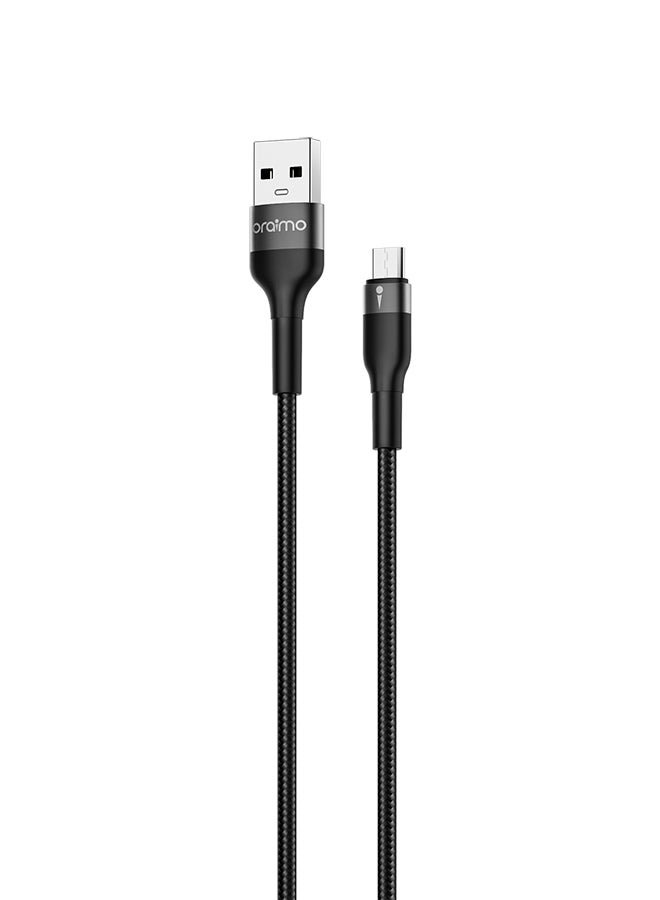 أورايمو كابل مضفر 2 للشحن ونقل البيانات بمنفذ مايكرو USB أسود - Image 1