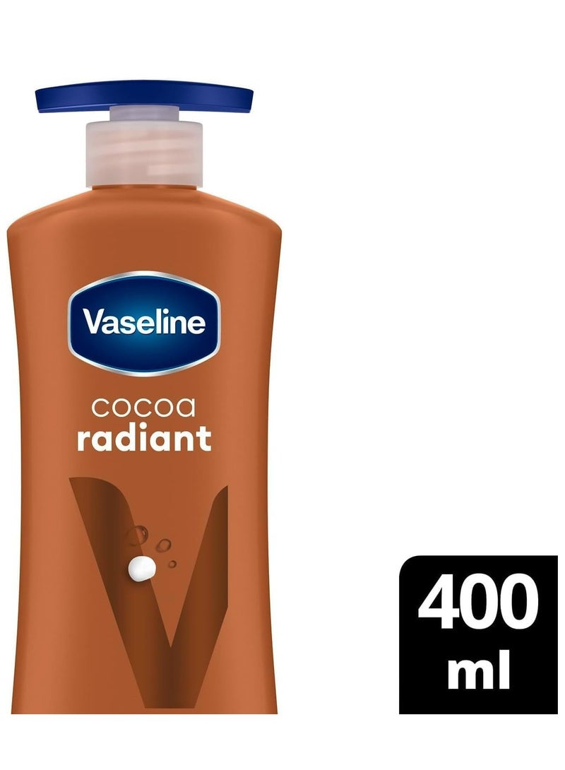 فازلين لوشن فازلين للجسم برائحة الكاكاو المنعشة مع زبدة الكاكاو، تركيبة غير دهنية، يعيد إشراقة البشرة الباهتة والجافة، 400 مل - Image 2