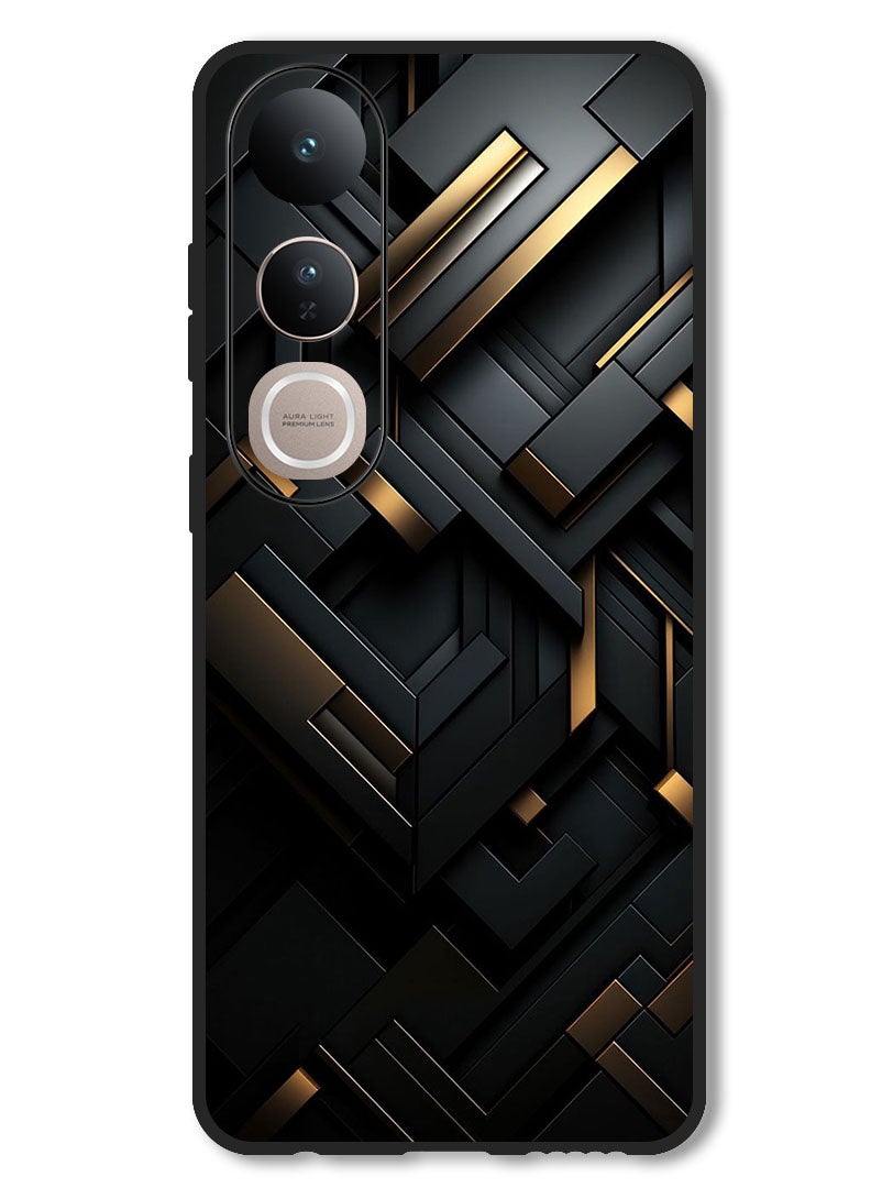 Theodor Case Compatible with Vivo V50 Lite Protection Shockproof Bumper Cover Black Dourado - Image 1