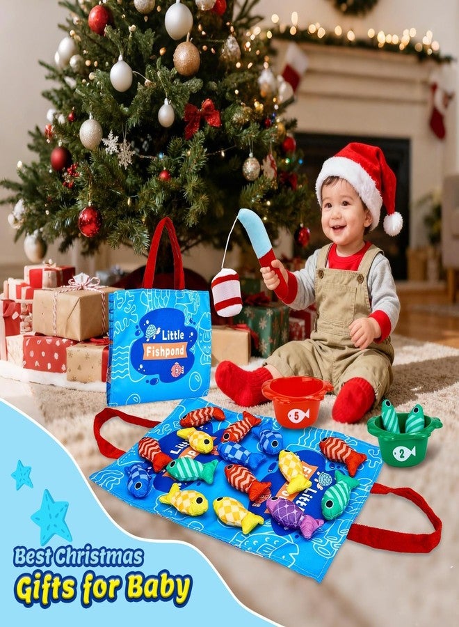 Slipps Montessori Toys for 1 Year Old Boy Girl Birthday Gift - 10 in 1 Cloth Fishing Game Day Gifts for Toddler Toys 1-3 with Stacking Cups - Number Counting, Color Sorting Learning - Image 3
