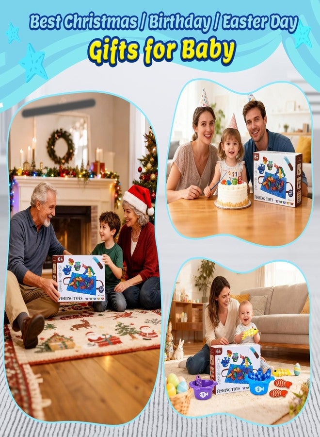 Slipps Montessori Toys for 1 Year Old Boy Girl Birthday Gift - 10 in 1 Cloth Fishing Game Day Gifts for Toddler Toys 1-3 with Stacking Cups - Number Counting, Color Sorting Learning - Image 4