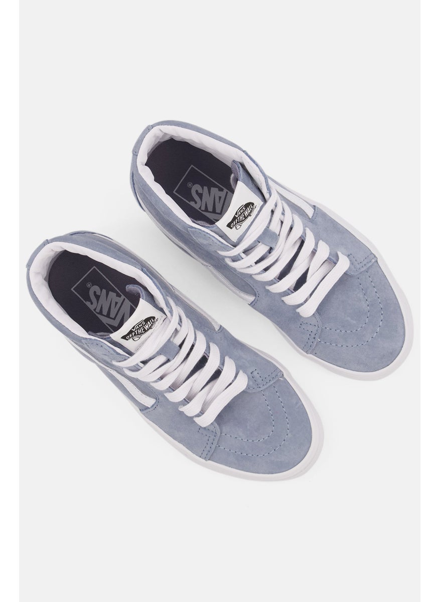 VANS - Women SK8-Hi Lace Up High Cuff Shoes, Blue - Image 1