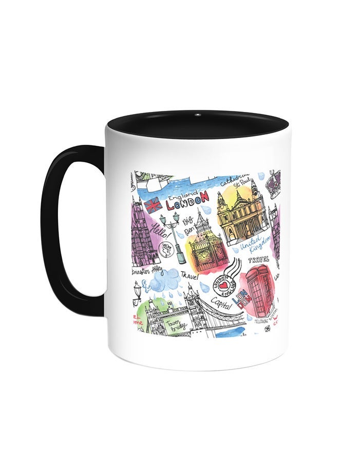 RYN Landmarks Of London Printed Coffee Mug Black/White 11ounce