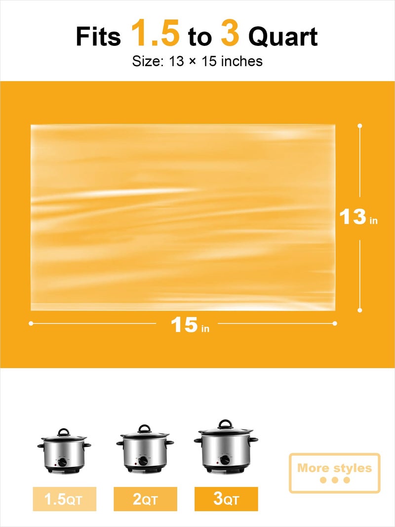 SMARTAKE Slow Cooker Liners, Small Size 13"x 15" Disposable Cooking Bags, Fit 1.5QT to 3QT for Slow Cooker, Cooking Trays, Suitable for Oval & Round Pots, 30 Liners - Image 2